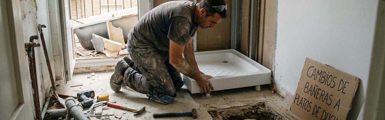 Cambios de bañeras a platos de ducha en atarfe